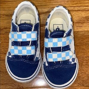 Toddler Size 5 Blue And White Checker Board Vans